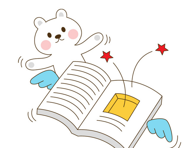 小熊和书矢量素材