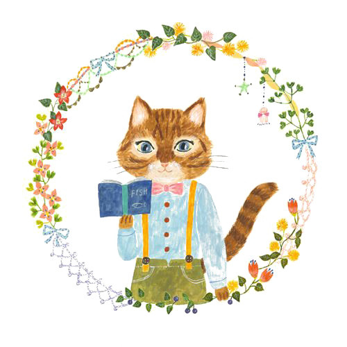 看书的猫咪矢量素材