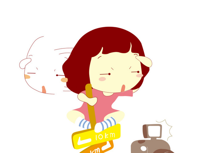 卡通小女孩元素PNG