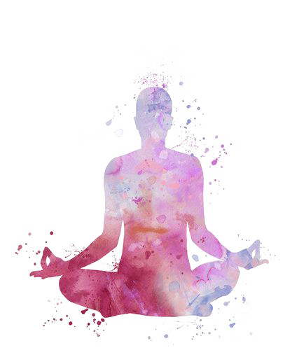 瑜伽渐变人物剪影姿势