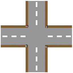 灰色卡通十字路口图下载素材