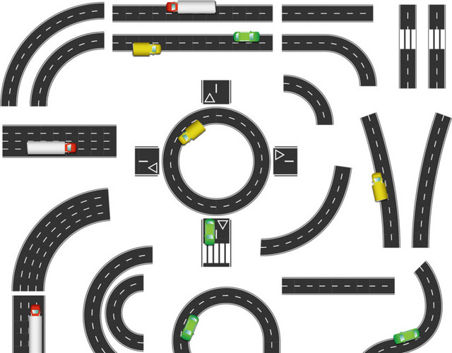 黑色卡通路型图下载素材