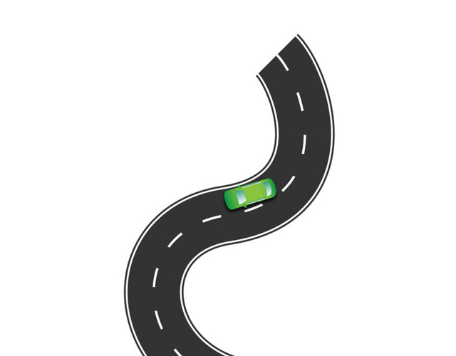 黑色卡通曲线路图下载素材