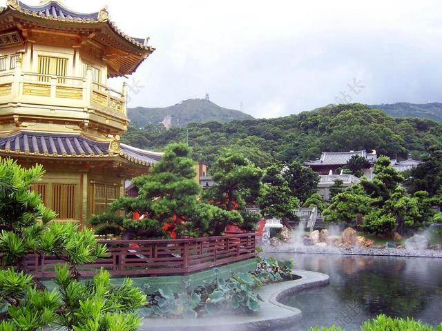 旅游清新香港花园景观背景图片