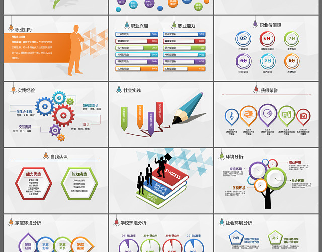创意简约大学生职业生涯规划PPT模板