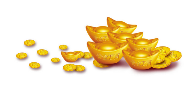 卡通元宝金币素材