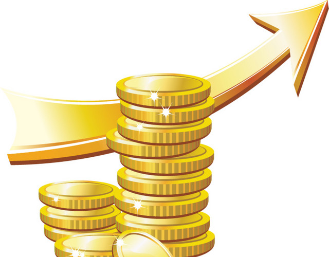 金币矢量素材经济趋势图