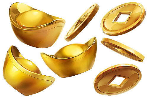 金色元宝素材