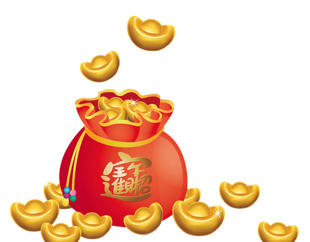 卡通金色元宝素材