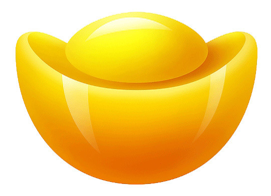 卡通金色元宝素材