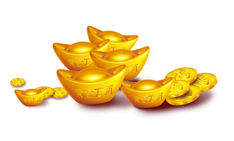 卡通金色元宝素材