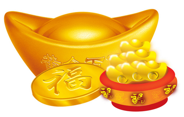 卡通金色元宝素材