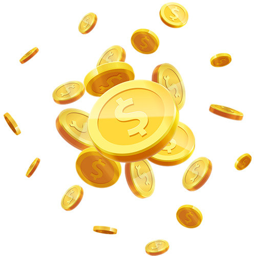 漂浮金币素材