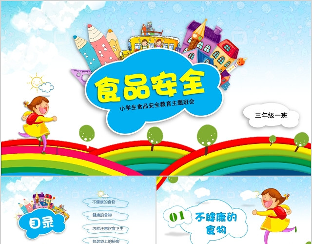 小学生食品安全教育课件校园安全模板PPT安全管理