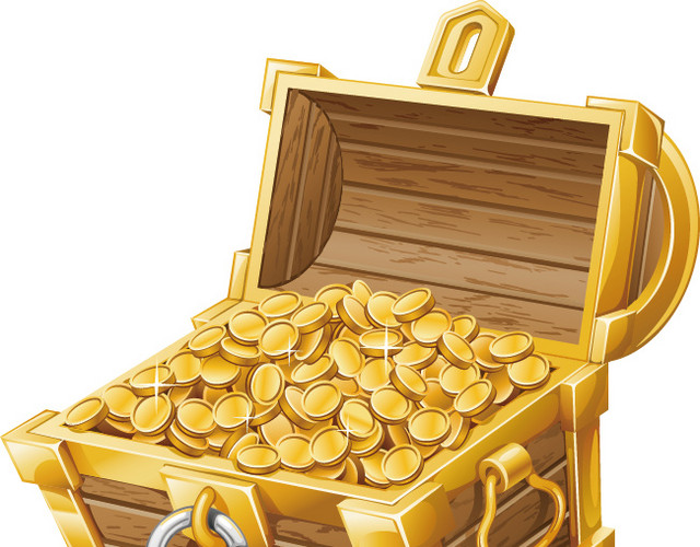 金币钱箱子素材