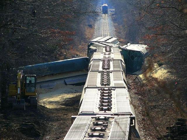 交通事故灾难火车出轨相撞铁路废墟背景图片