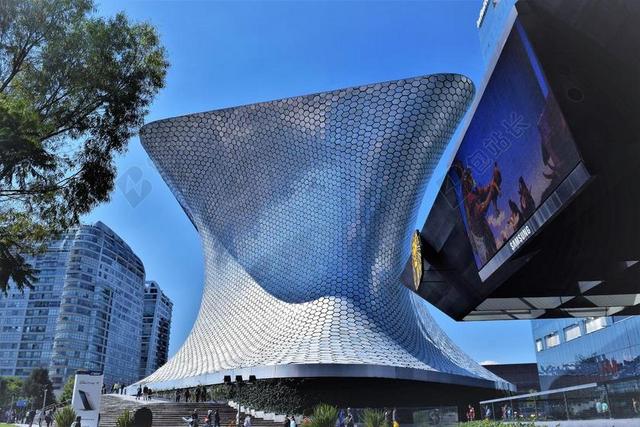 蓝色建筑现代美丽奇特的现代建筑背景图片