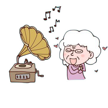 卡通人物留声机音乐素材