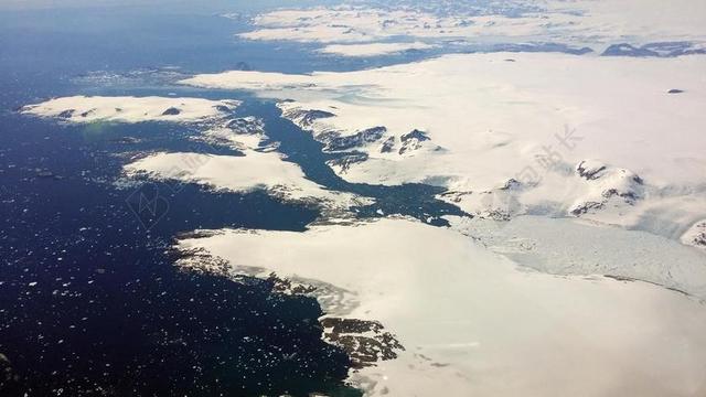 格陵兰岛 雪 鸟瞰图