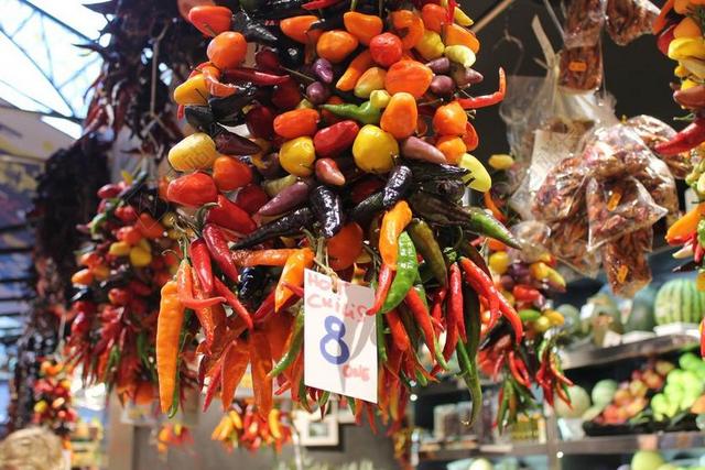 巴塞罗那 市场 西班牙 多彩 食品 香料 智利 颜色 电源
