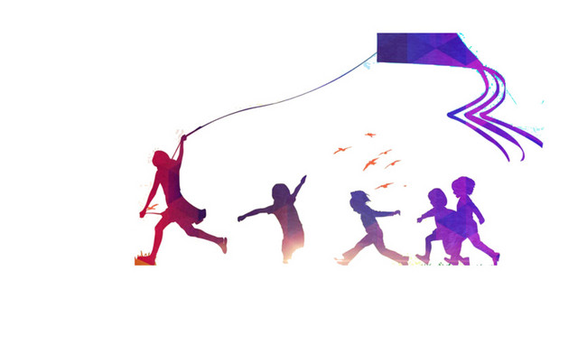 放风筝剪影失恋图