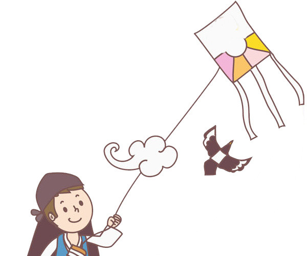 卡通放风筝