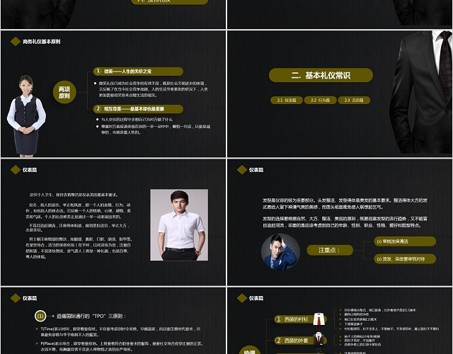 大气全面实用商务礼仪培训PPT模板