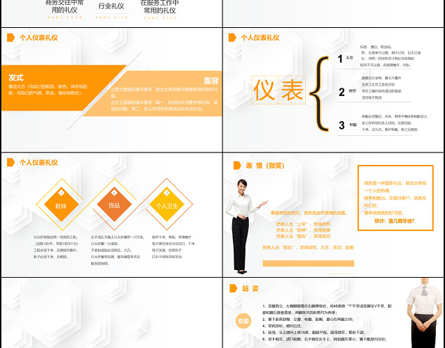 黄色简洁商务公司酒店服务礼仪PPT模板