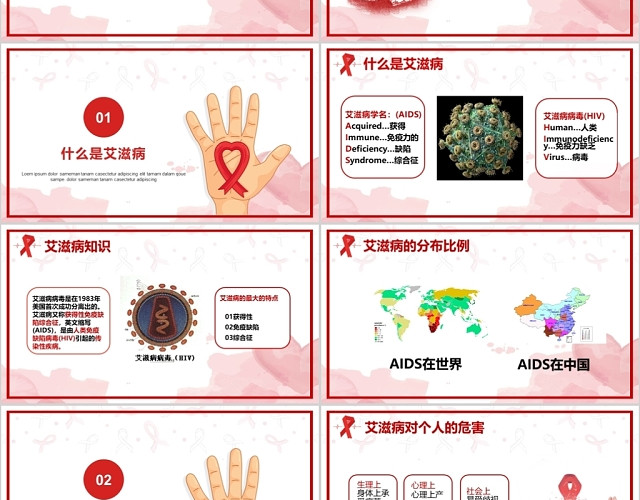 世界艾滋病日PPT模板