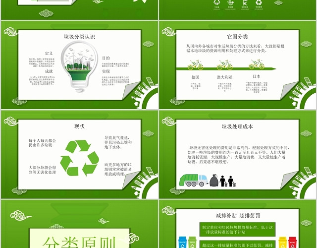 绿色环保爱护环境垃圾分类从我做起PPT模板