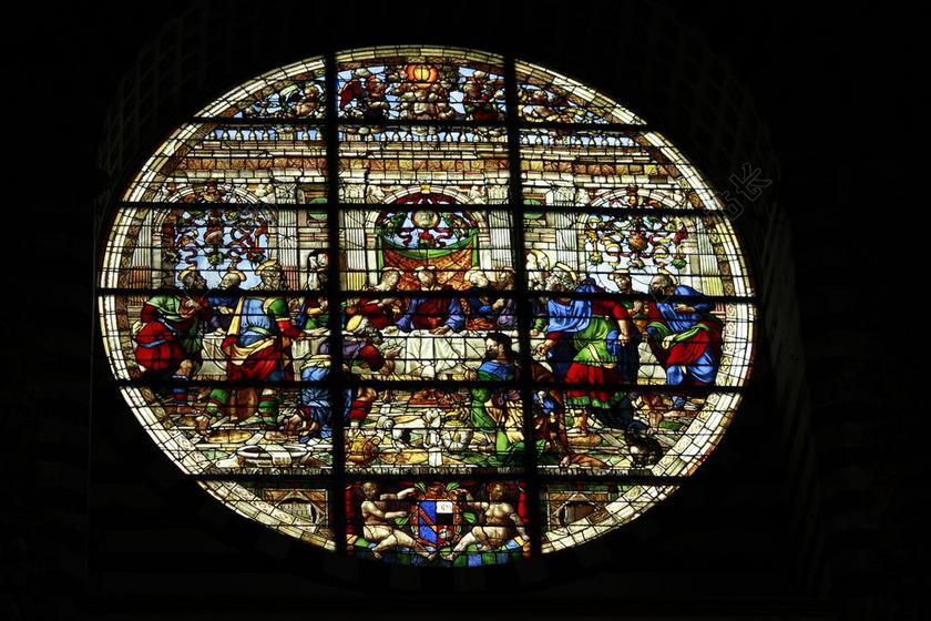 锡耶纳 托斯卡纳 玫瑰 染色玻璃窗口 大教堂 颜色 艺术 玻璃