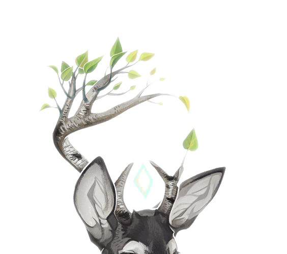 鹿头手绘