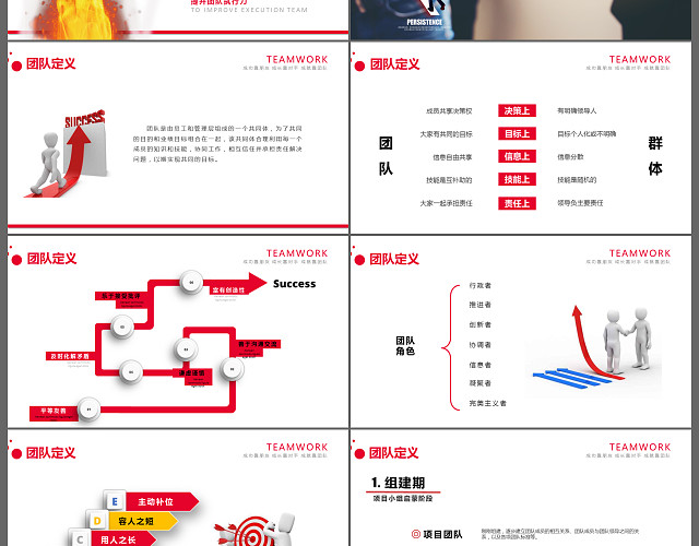 红色大气团队建设与管理PPT模板