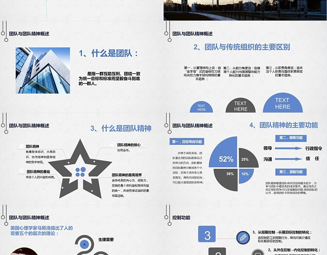 蓝色简约公司团队精神培训企划企业大气通用PPT