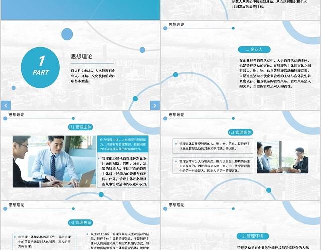 简约商务人本管理PPT模板