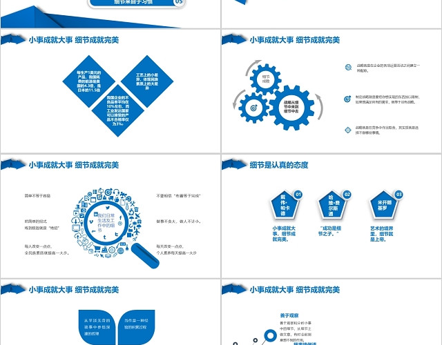 蓝色简约商务团队管理PPT细节决定成败PPT