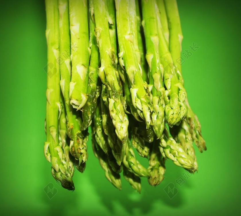 绿色芦笋有机食品新鲜健康美食背景图片