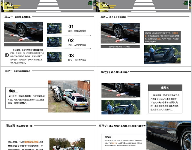 蓝色交通安全反思日安全教育主题班会PPT模板