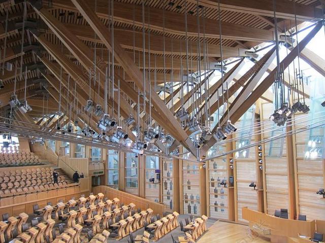建筑室内装饰结构演出会议大厅多人背景图片