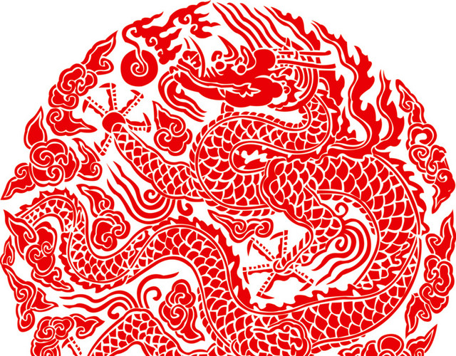 龙花纹素材