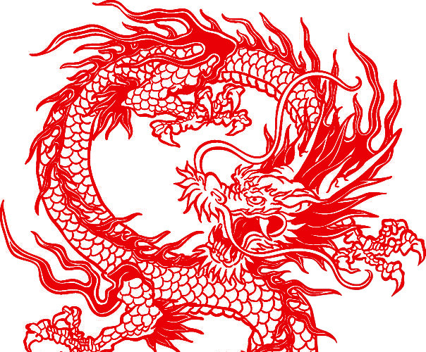 剪纸龙素材PNG