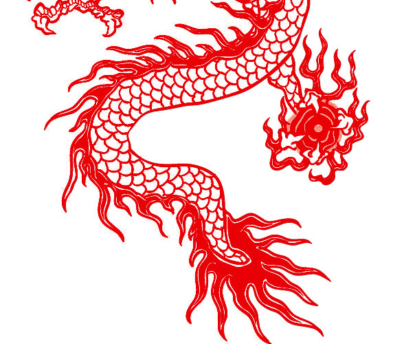 剪纸龙素材PNG