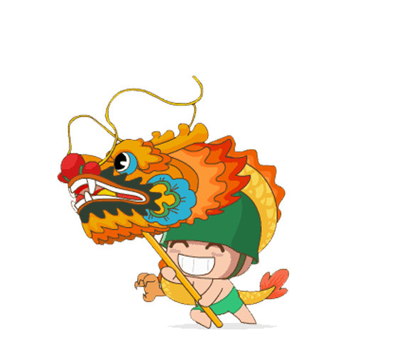 卡通舞龙元素