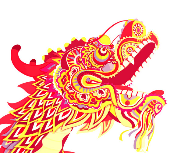 彩绘龙头素材
