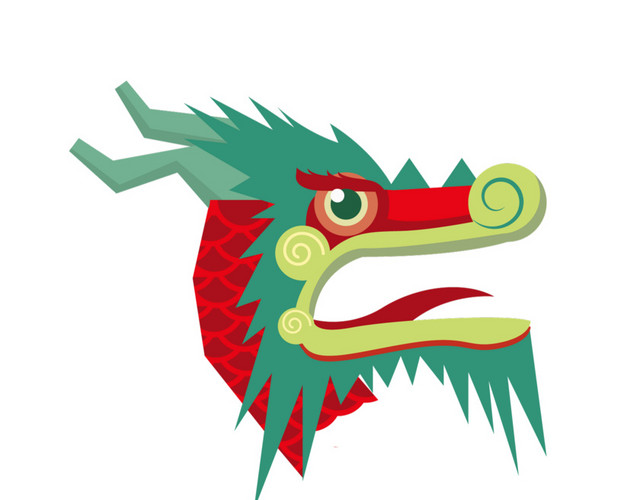 卡通龙头矢量素材PNG