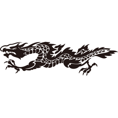 龙花纹剪纸PNG素材元素
