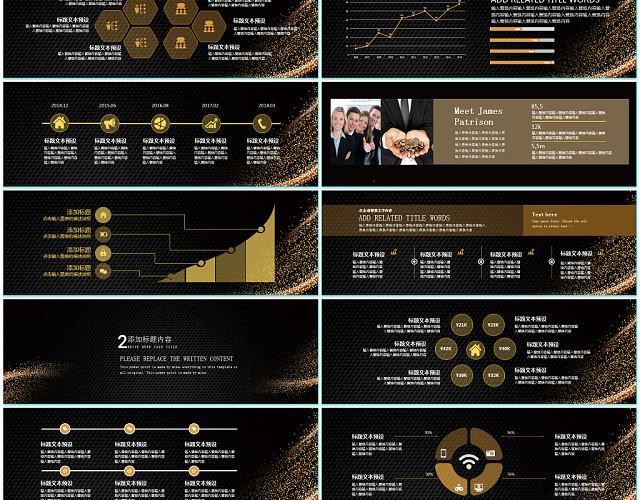高端大气黑金企业年会PPT模板