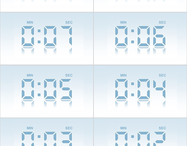蓝色时间数字倒计时十秒钟表PPT模板