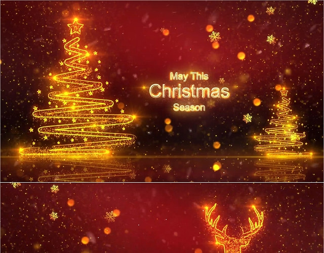红色大气商务风圣诞节电子祝福贺卡视频PPT模板