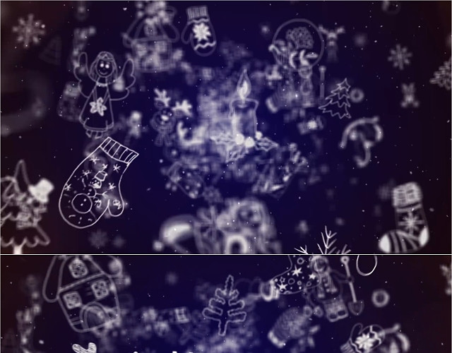 蓝色简约手绘风圣诞节电子祝福贺卡视频PPT模板